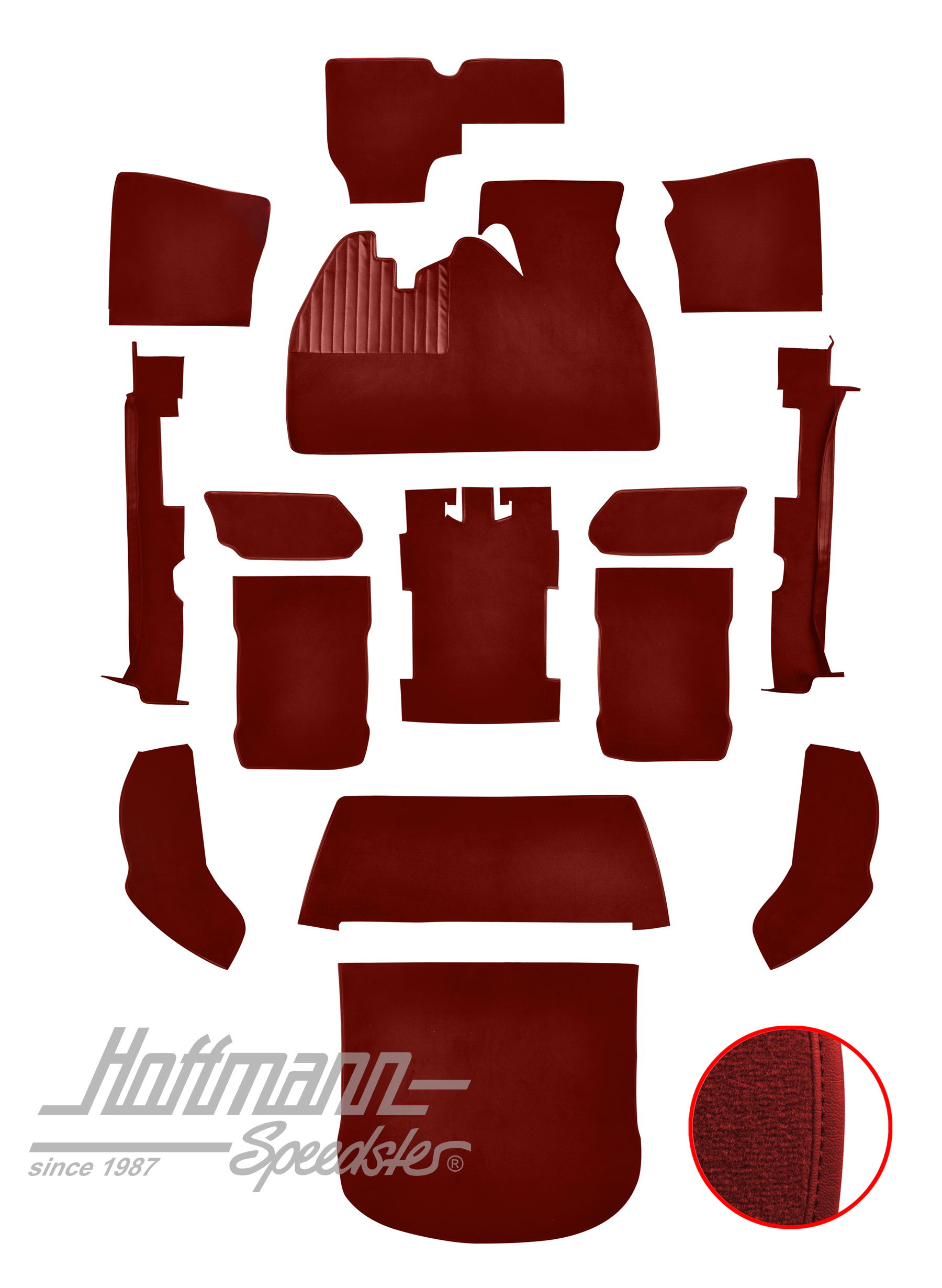 Teppichsatz für Limousine, 1303, rot |  | 026-5726