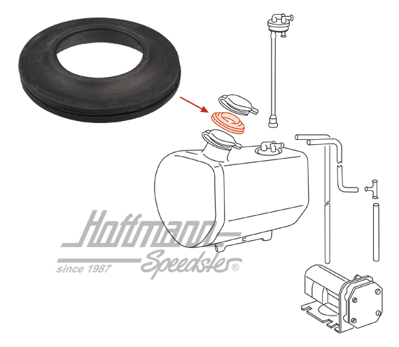 Dichtung, Scheibenwaschbehälter, 68-73 | 901 628 183 00 | 580-1334-12