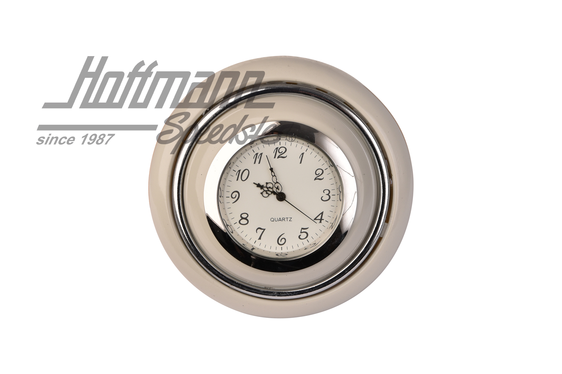 Hupenknopf, mit Uhr, Käfer/Bus, grau