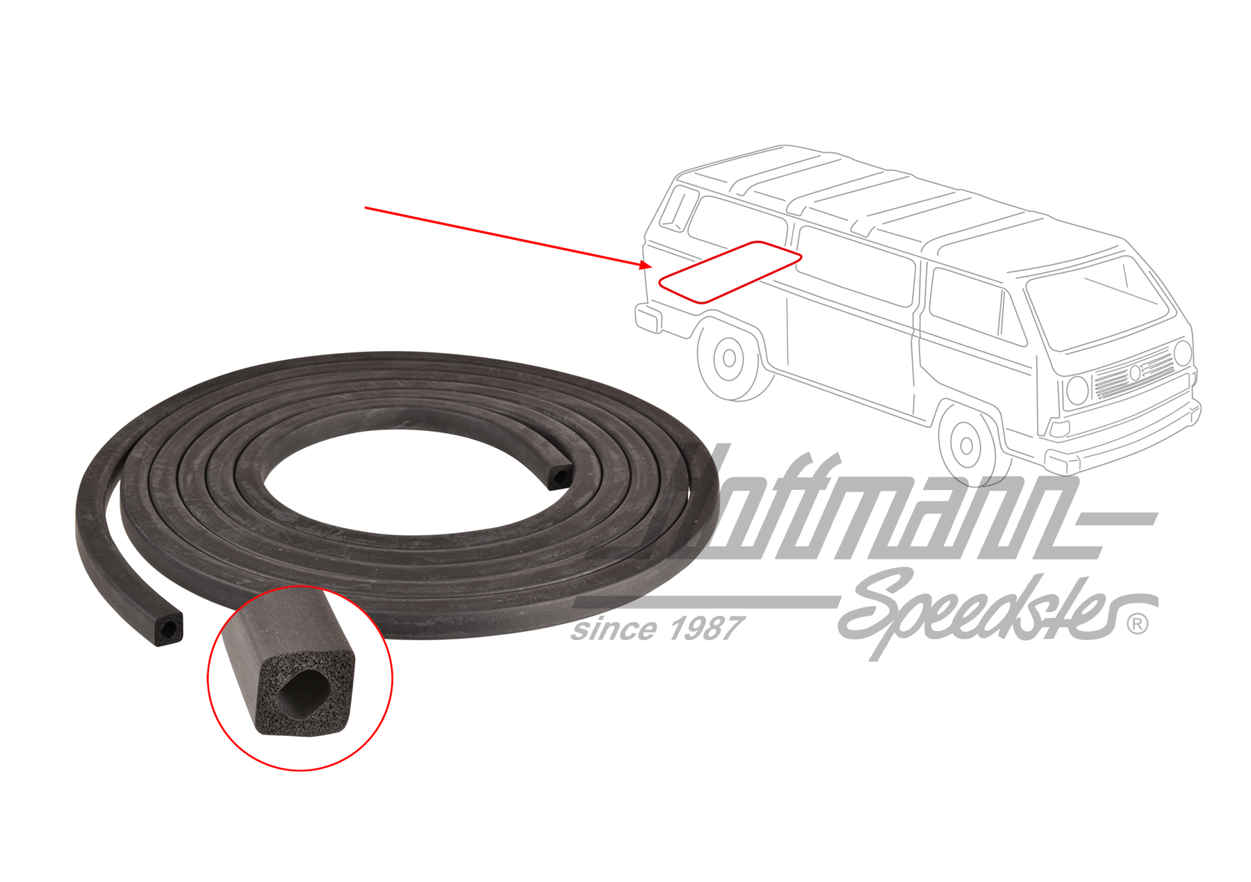 Dichtung, Motorraumdeckel, oben, Bus T3 | 251 813 133 B | 350-0212