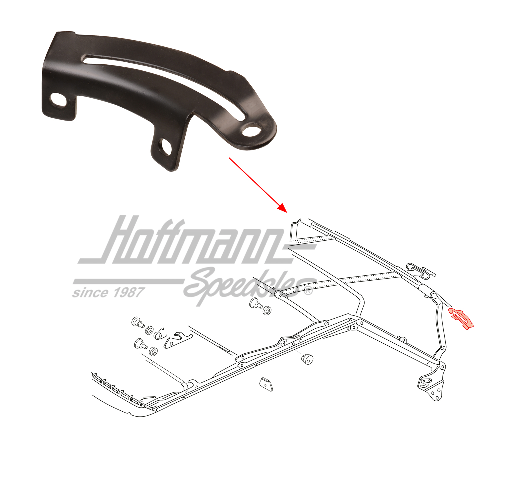 Halter, Verdeckgestänge, hinten, rechts | 155 871 262 | 180-4810-42