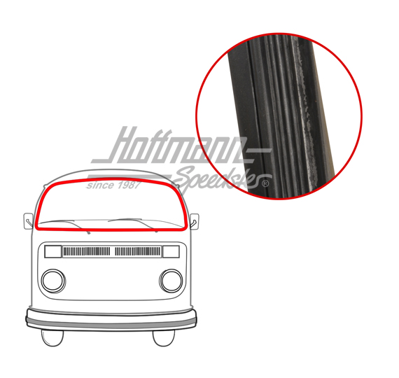 Frontscheibendichtung, Bus T2, 67-79, ohne Nut | 211 845 121 D | 090-6110