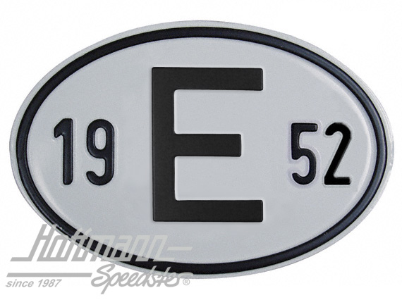Nationalitätsschild "E", "1952", Alu |  | 020-2403-52