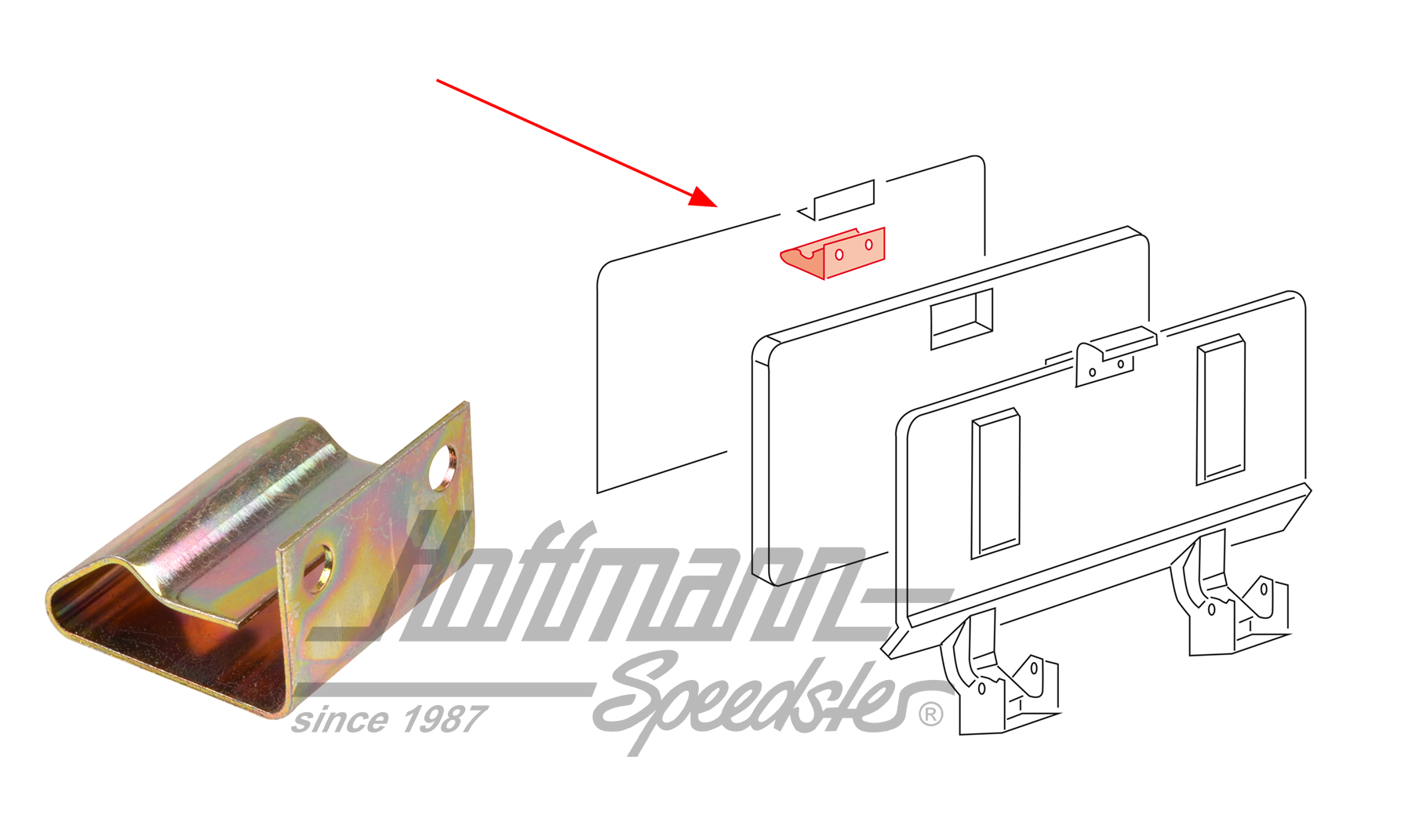 Klammer, Motorklappe, Bus T3 | 251 813 867 | 370-3298-20