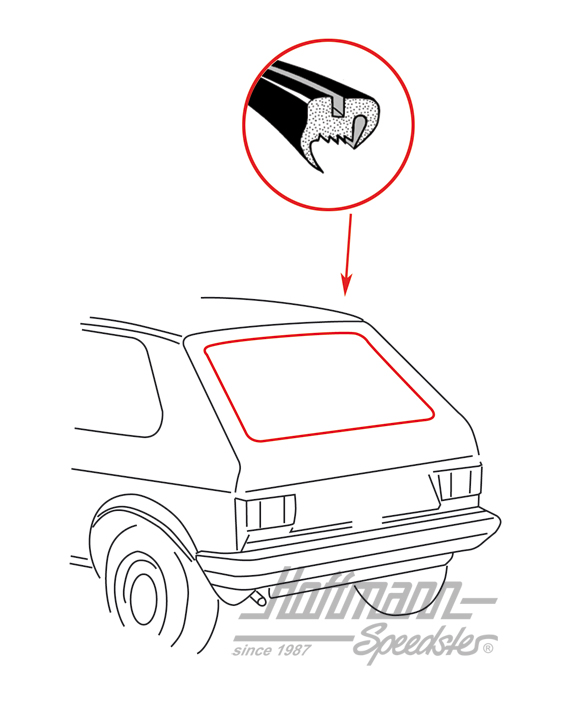 Heckscheibendichtung ohne Nut, Golf 1 Limousine | 171 845 521 | 180-7075