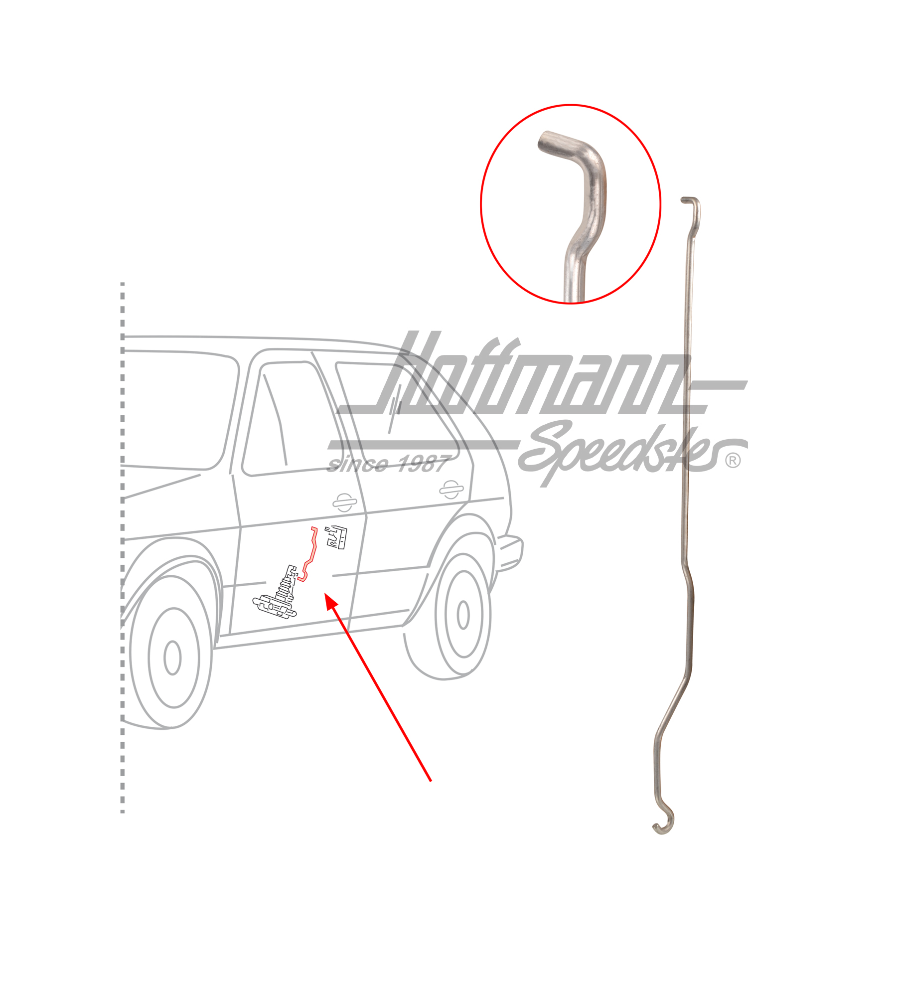 Verbindungsstange, Steuerventil, vo.,li. | 193 837 297 | 208-1027-01