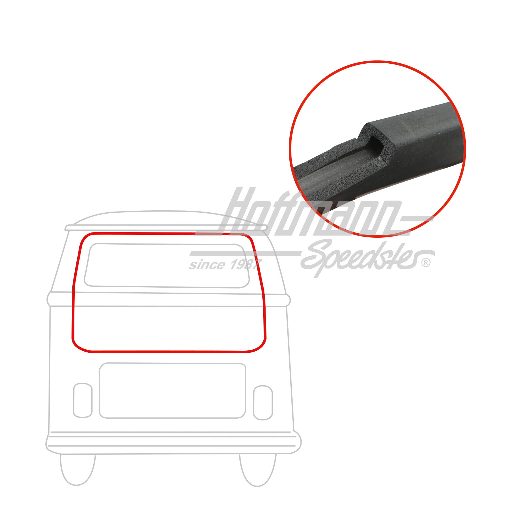 Heckklappendichtung, Bus T2, 71-79, Eco | 211 829 193 E | 090-6130-05