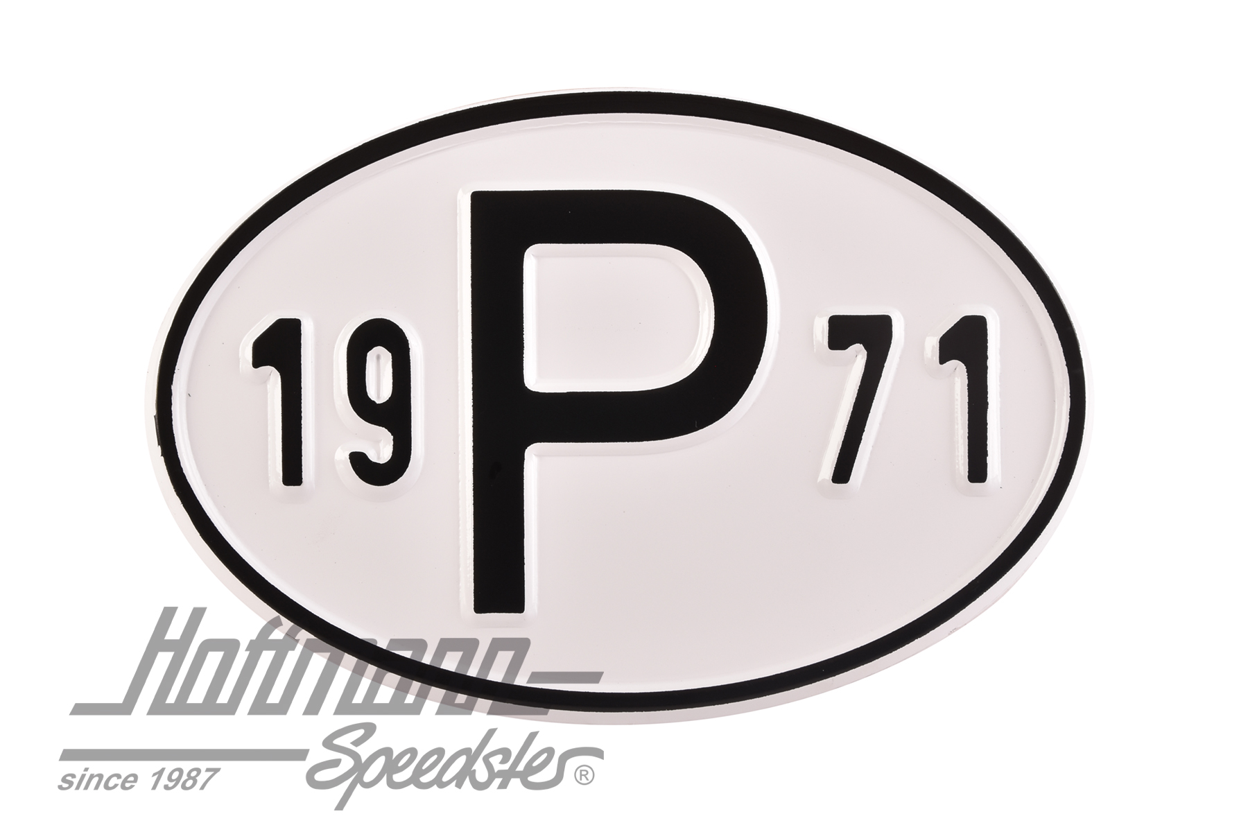Nationalitätsschild "P", "1971", Alu
