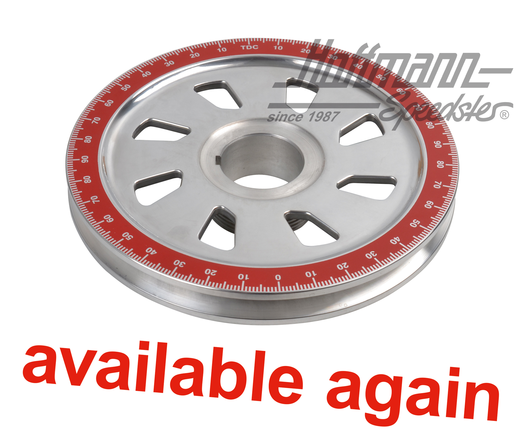 Riemenscheibe, Alu, Shark-Design, rot | AC 105 254 B | 010-1130