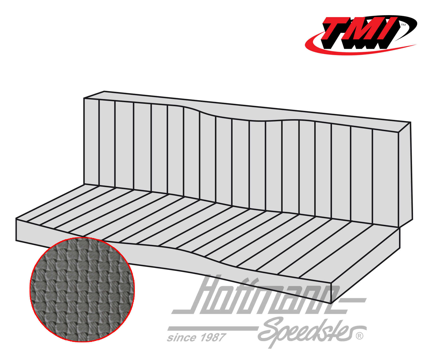 Sitzbankbezug, Karmann Cabr.,55-71,grau | 43-1611-06 | 066-0084-35
