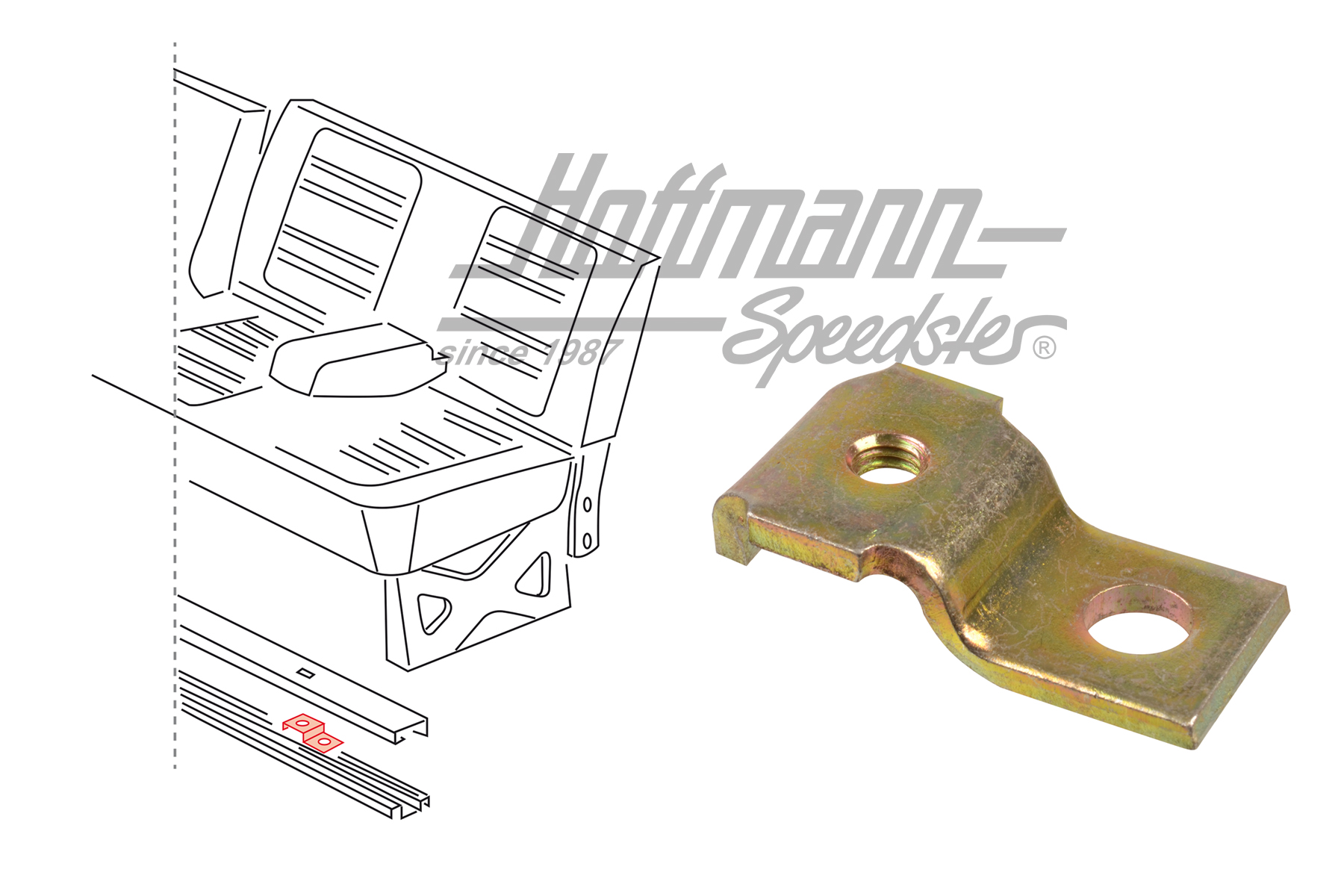 Halter, Sitzschiene, Sitzbank Caravelle | 253 883 867 | 360-6180-30