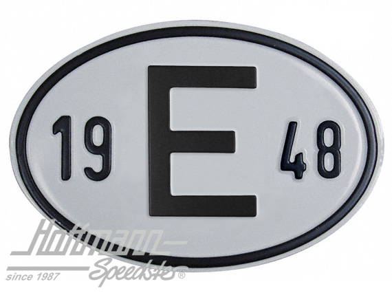 Nationalitätsschild "E", "1948", Alu |  | 020-2403-48