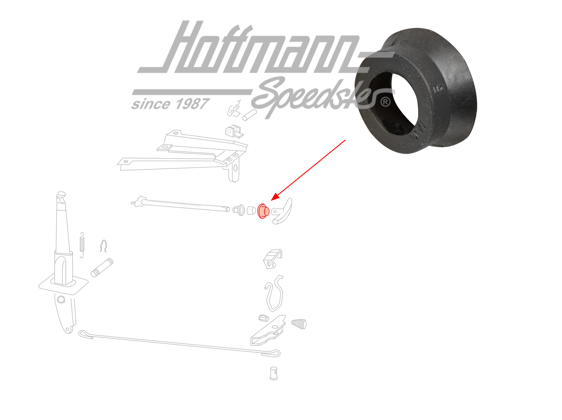 Anschlag, Handbremshebel, Bus T2 | 211 711 425 | 098-0202-13