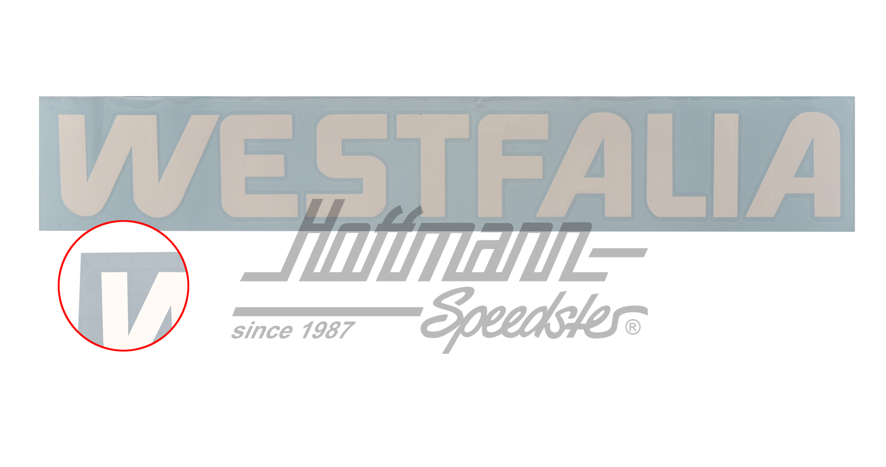 Aufkleber, Westfalia, Bus T3, weiß | 255 070 732 W | 370-3854-63