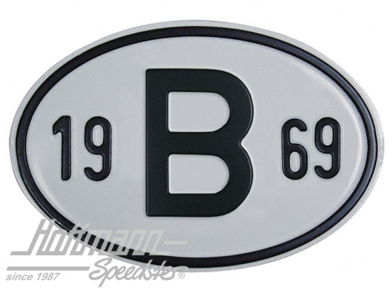 Nationalitätsschild "B", "1969", Alu |  | 020-2397-69