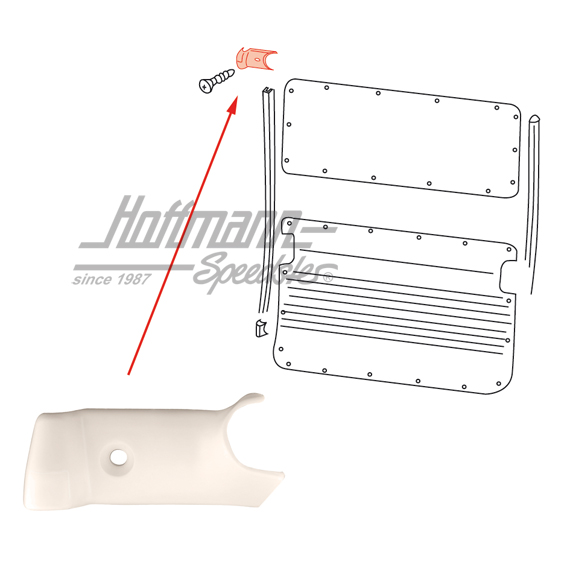 Abdeckung, Keder, B-Säule, oben, rechts | 211 867 302 | 098-0168-02