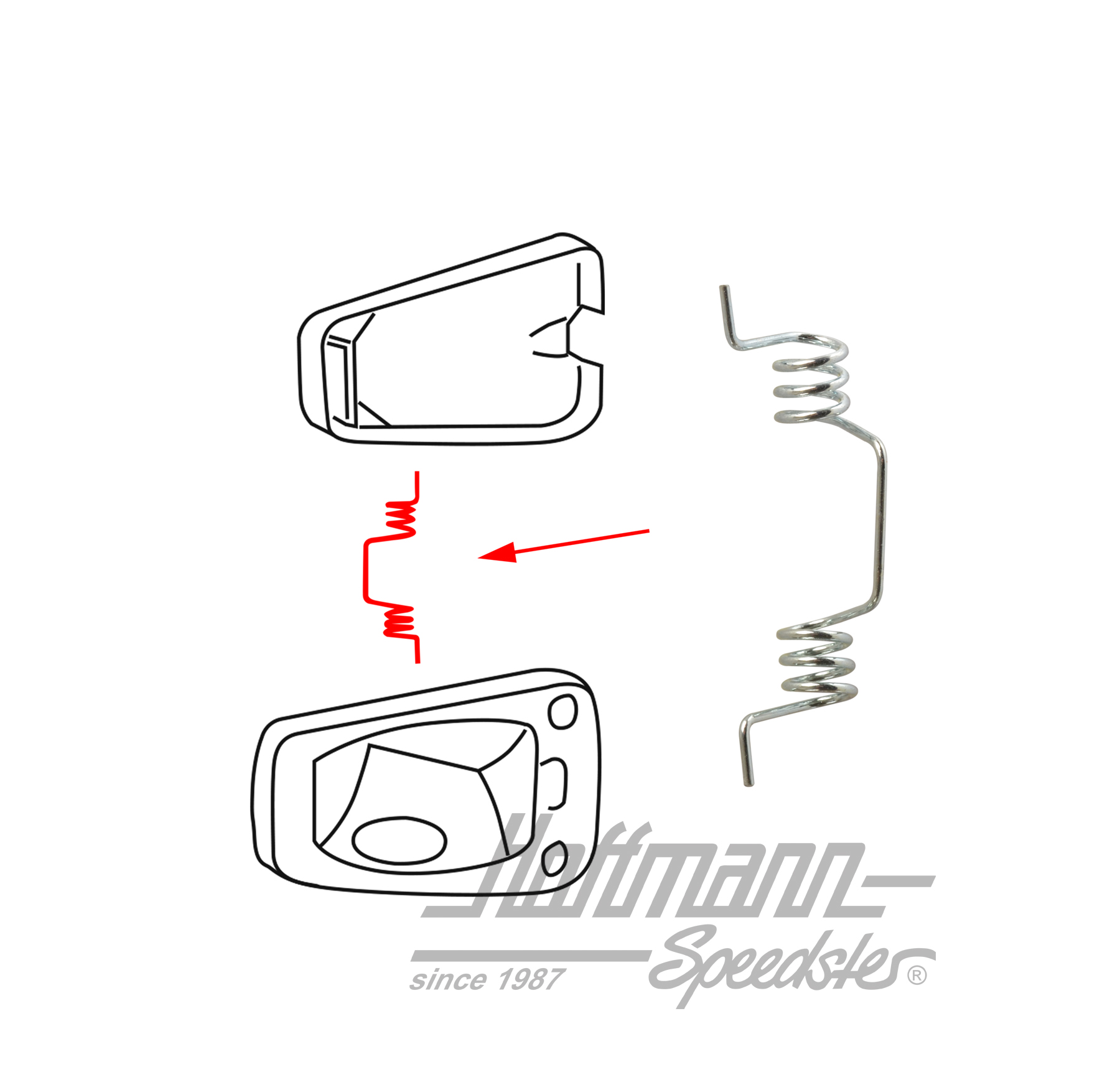Feder, Tankklappe | 111 809 931 | 020-5022