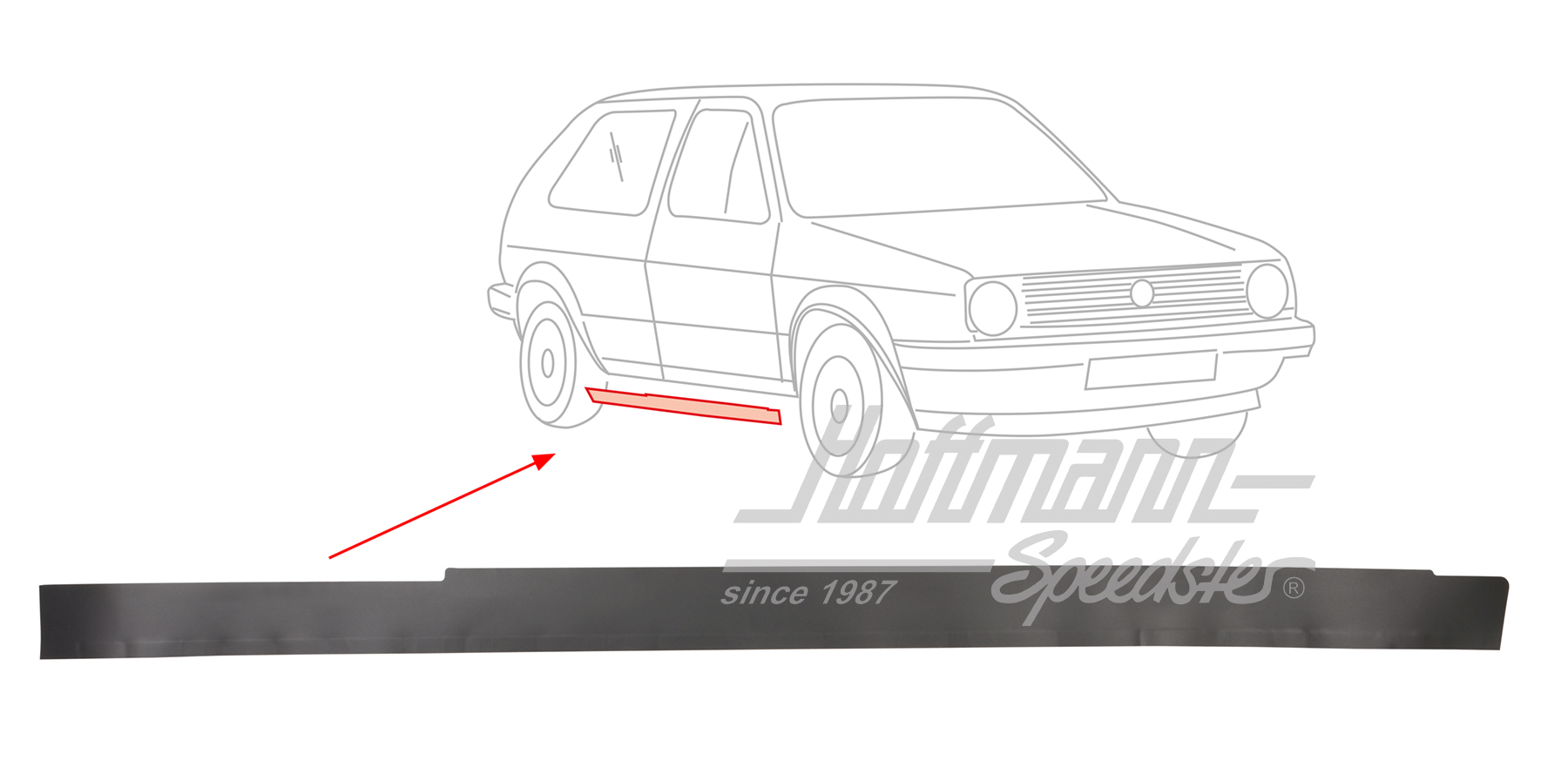Zierstreifen, Türschweller, 2-türig, re. | 191 853 386 A 6DA | 208-6954-02