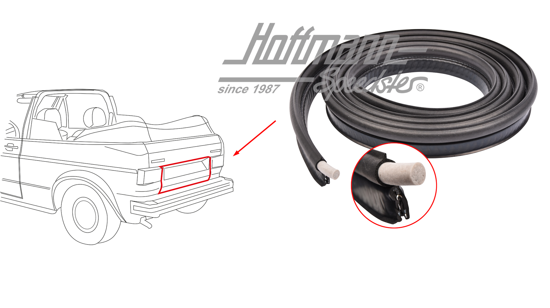 Heckklappendichtung, Golf 1 Cabrio | 155 827 705 | 180-7026