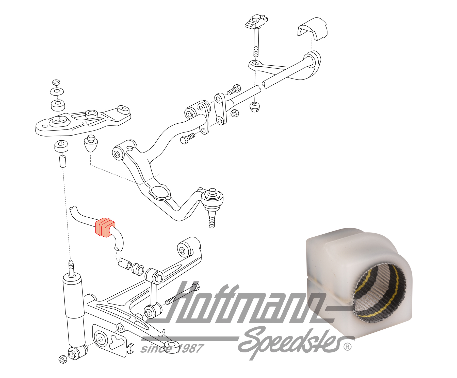 Gummilager, Stabilisator, vorne, 27mm | 701 411 041 D | 404-0560-08