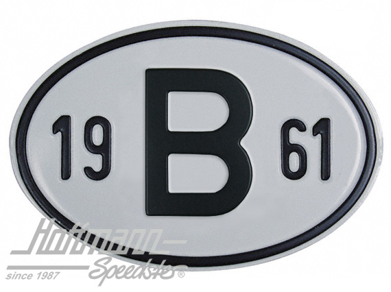 Nationalitätsschild "B", "1961", Alu |  | 020-2397-61