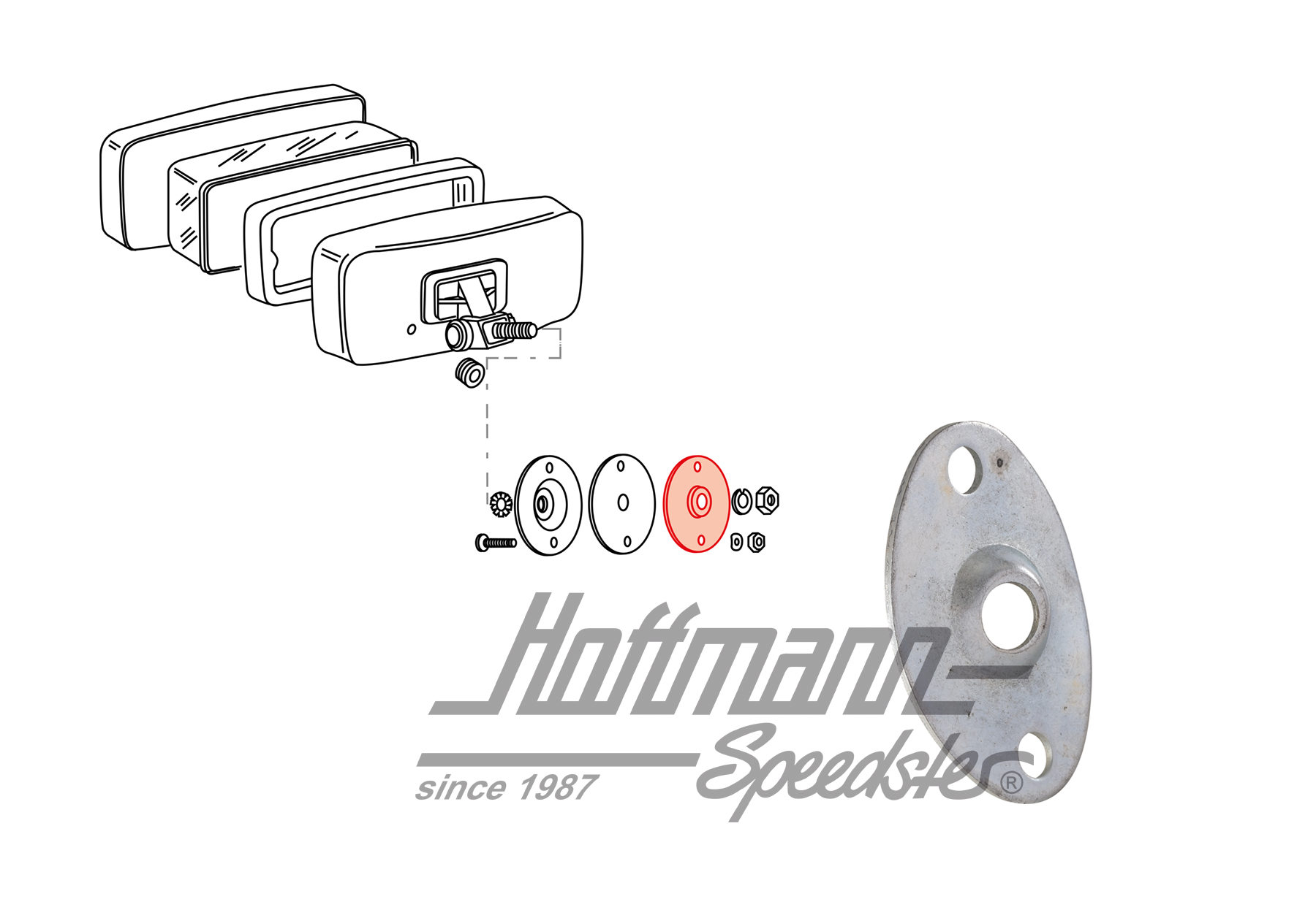 Spannplatte, aussen, Nebelscheinwerfer | 911 631 060 01 | 580-1993