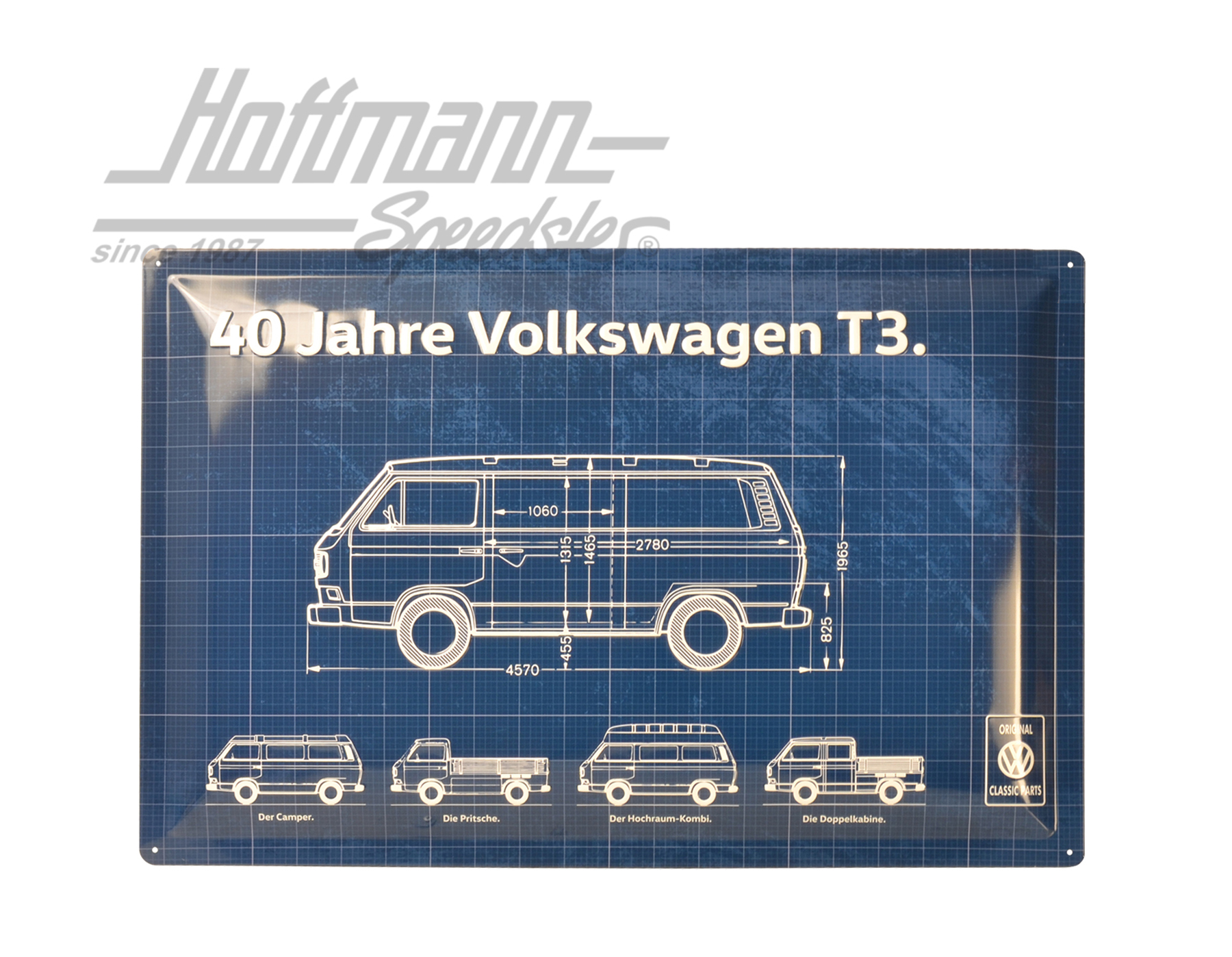 Blechschild, 40 Jahre Volkswagen T3 | ZCP 902 968 | 021-0176-42