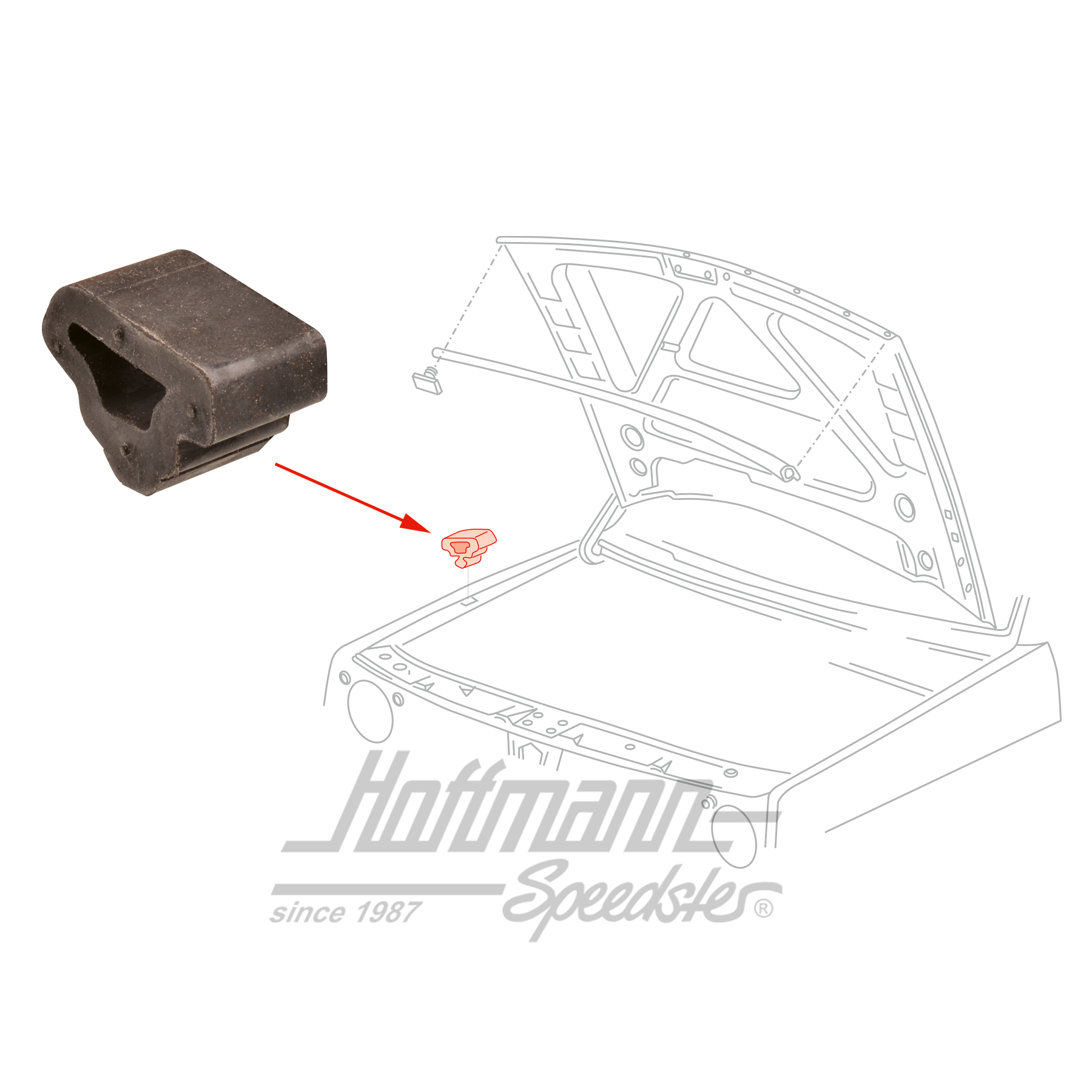 Anschlagpuffer, Motorhaube, Golf 2 | 191 823 493 | 208-1094