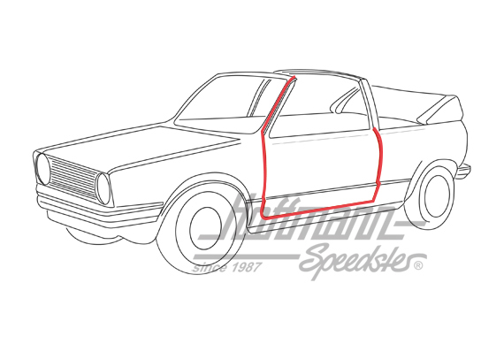 Türdichtung, Golf 1 Cabrio, 8.83-, links